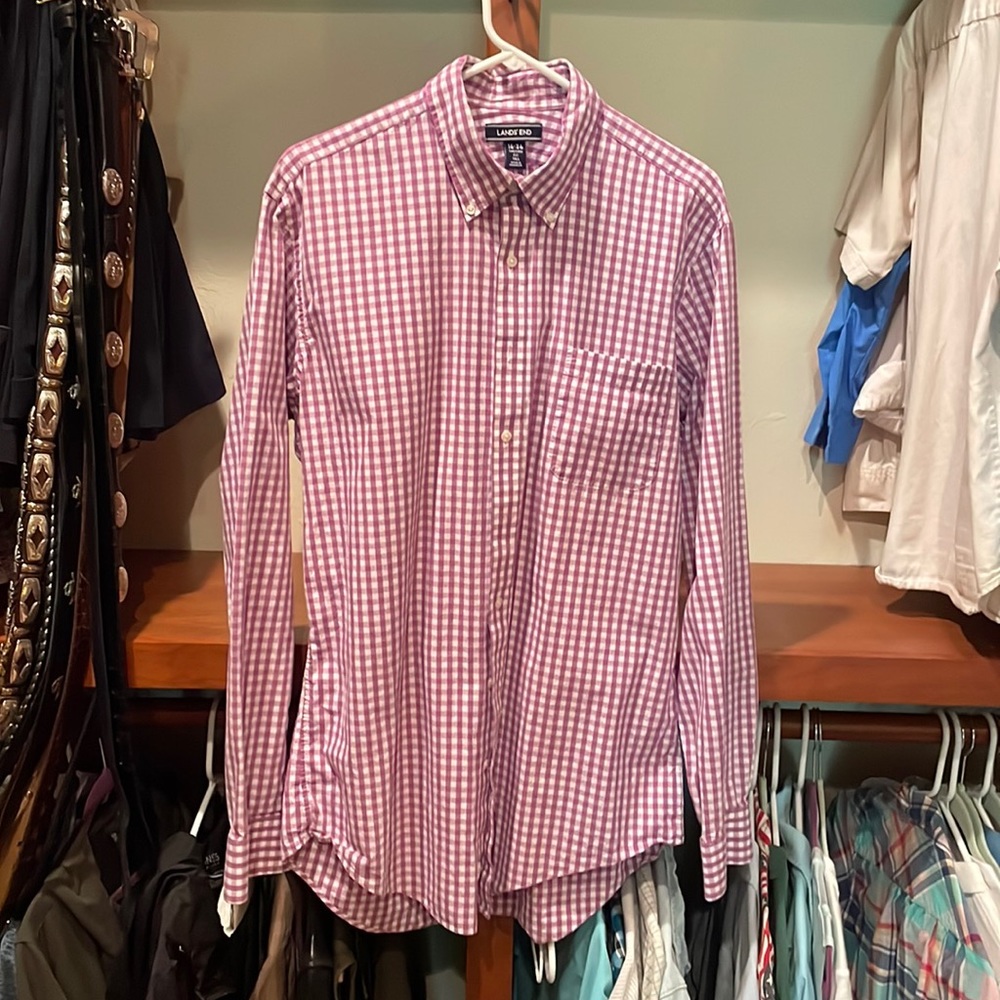 Lands’ End 16-36 Tailored Fit 100% Cotton Button Down Men’s Shirt